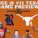Rice vs #11 Texas Preview & Predictions [VIDEO]