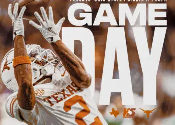 Game Day: No. 5 Texas Longhorns versus No. 8 Ohio State Buckeyes in the Goodyear Cotton Bowl