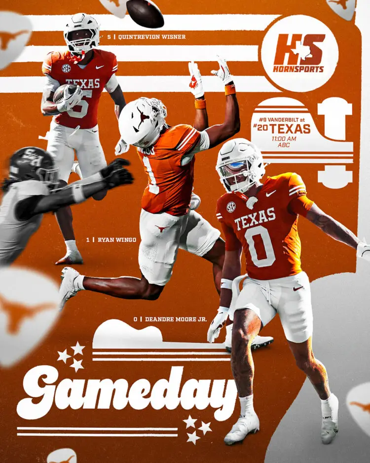 GAME DAY:  No. 9. Vanderbilt @ No. 20 Texas Longhorns