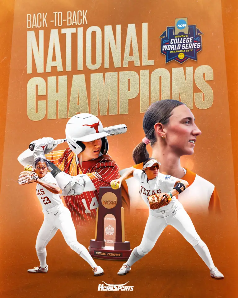 Texas Softball Goes Back-to-Back, Defeats Texas Tech 4-1 for National Title