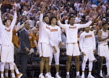 Game photos from the Longhorns’ 79-74 win  over the Sooners