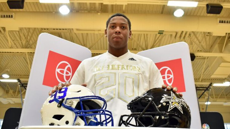 2020 Texas Target Alfred Collins presented with Adidas All-American Jersey